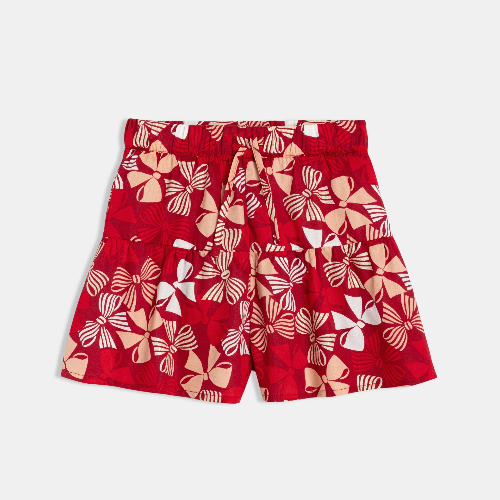 Quần short họa tiết nơ cho bé gái